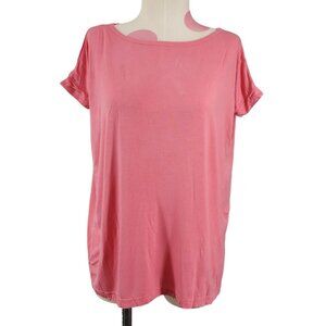 Women's Piko Girl Flowy Soft Pink Blouse Shirt Top Medium Bamboo Oversized Fit